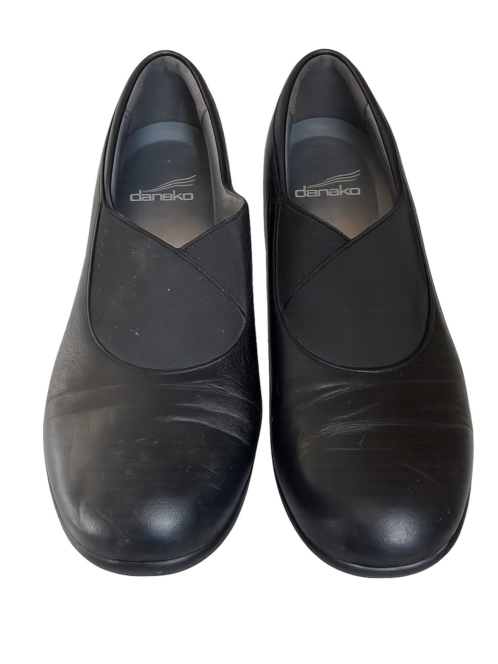 Dansko Black Leather Slip On Comfort Shoes Clogs Size 38 US 7.5-8